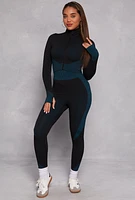 Womens Seamless Textured Knit Zip Front Track Jacket,