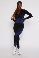 Womens Seamless Textured Knit Zip Front Track Jacket,