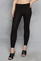 Womens Brushed Ribbed Knit Leggings,