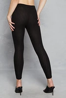 Womens Brushed Ribbed Knit Leggings,