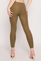 Womens Brushed Ribbed Knit Leggings,