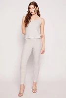 Womens Brushed Ribbed Knit Cami, Grey, Size M
