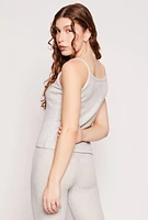 Womens Brushed Ribbed Knit Cami, Grey, Size M