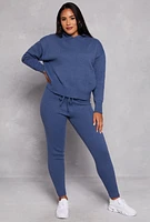 Womens Brushed Knit Pullover Hoodie,