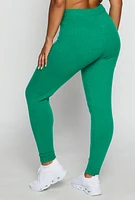 Womens Brushed Knit Drawstring Joggers, Green, Size M