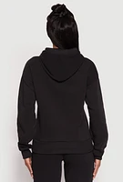 Womens Fleece Lover Bear Graphic Hoodie, M
