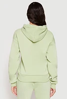 Womens Fleece Lover Bear Graphic Hoodie, Green, Size M