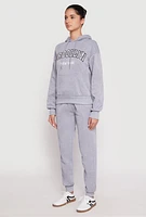 Womens Fleece Brooklyn Pullover Hoodie, Grey, Size L