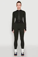 Womens Greek Key Mock Neck Track Jacket,