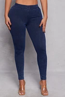 Womens Stretch Twill Leggings, Blue,