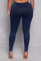 Womens Stretch Twill Leggings, Blue,