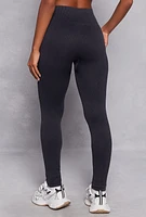 Womens Seamless Laser Cut Leggings, Black,