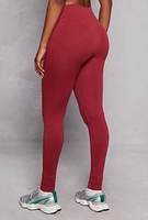 Womens Seamless Laser Cut Leggings, Grey, Size L-XL