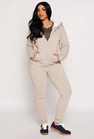 Womens Sherpa Lined Zip Front Hoodie,