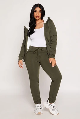 Womens Fleece Drawstring Pocket Joggers,