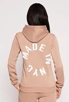 Womens Made NYC Graphic Back Hooded Sweatshirt,