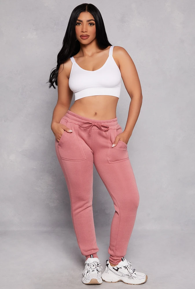 Womens Fleece Pocket Joggers,