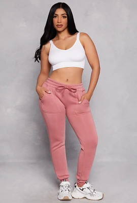Womens Fleece Pocket Joggers,