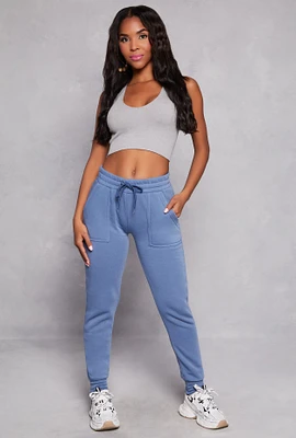 Womens Fleece Pocket Joggers, M