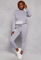 Womens Queene Puff Print Fleece Lined Sweatshirt, S
