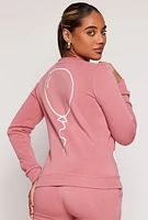 Womens Queene Puff Print Fleece Lined Sweatshirt, Pink, Size S