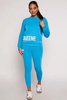 Womens Queene Puff Print Fleece Lined Sweatshirt, S