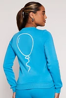 Womens Queene Puff Print Fleece Lined Sweatshirt, S
