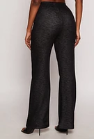 Womens Fleece High Waist Pants, Black, Size M