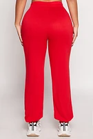 Womens French Terry Pull On Joggers, Red,
