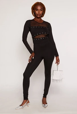 Womens High Waisted Leggings, Black, Size M
