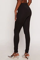 Womens High Waisted Leggings, Black, Size M