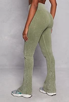 Womens Ribbed Knit Pull On Pants,