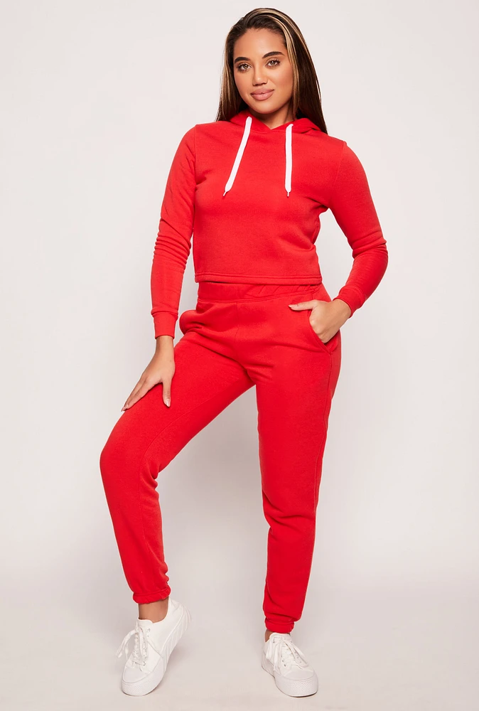 Womens Pull On Sweatpants, Red, Size M