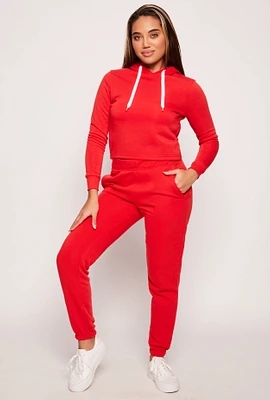 Womens Pull On Sweatpants, Red, Size M