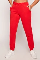 Womens Pull On Sweatpants, Red, Size M