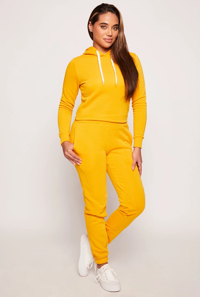 Womens Pull On Sweatpants, Yellow, Size M