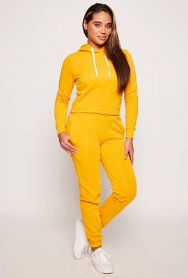 Womens Pull On Sweatpants, Yellow, Size M
