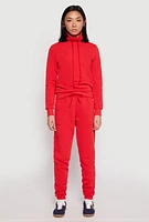 Womens Funnel Neck Sweatshirt, Red,