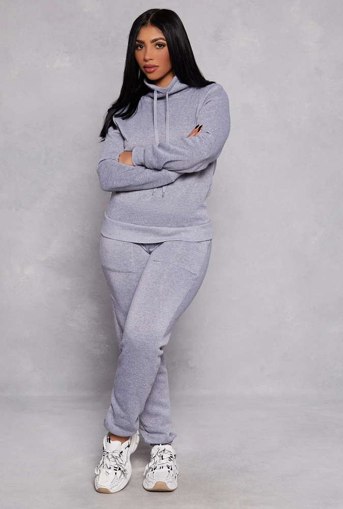 Womens Pocket Drawstring Sweatpants, Grey, Size L