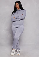 Womens Pocket Drawstring Sweatpants, Grey, Size L