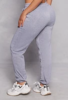 Womens Pocket Drawstring Sweatpants, Grey, Size L