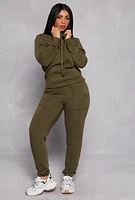 Womens Pocket Drawstring Sweatpants, Green, Size S