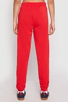 Womens Pocket Drawstring Sweatpants, Red, Size M