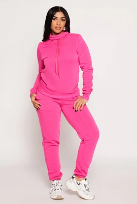Womens Pocket Drawstring Sweatpants, Pink, Size S