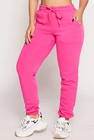Womens Pocket Drawstring Sweatpants, Pink, Size S
