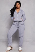 Womens Fleece Full Zip Hoodie, Grey, Size S
