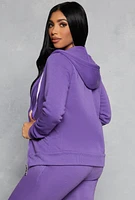 Womens Fleece Full Zip Hoodie, Purple, Size S