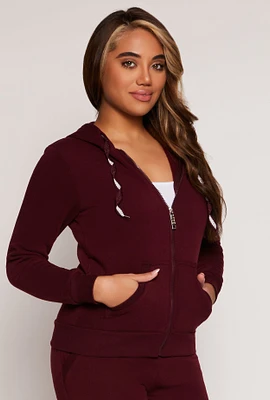 Womens Fleece Full Zip Hoodie,