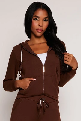 Womens Fleece Full Zip Hoodie,