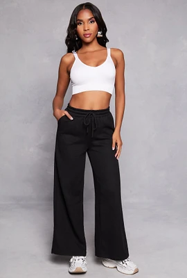 Womens High Waist Wide Leg Sweatpants,